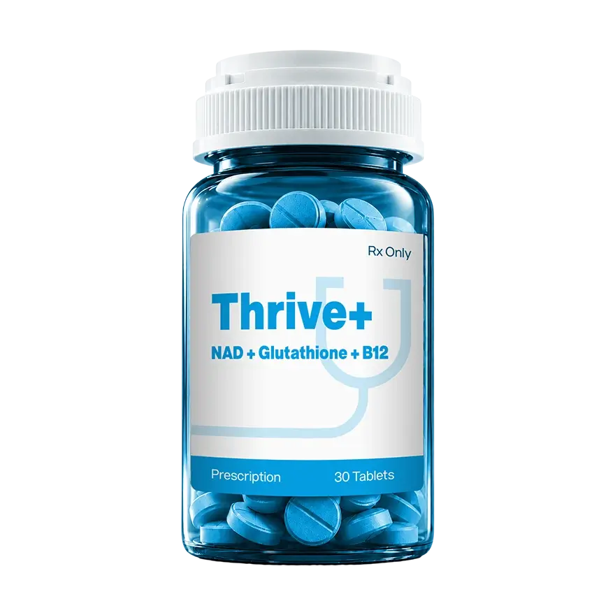 Thrive+ 3-in-1 sublingual tablet treatment bottle